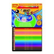 Crayons de couleur Ecolution BIC Kids, 18 unités sous boîte en métal