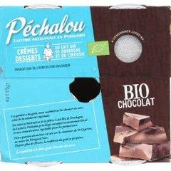 Pechalou, Creme dessert chocolat au lait BIO, les 4 pots de 115 gr