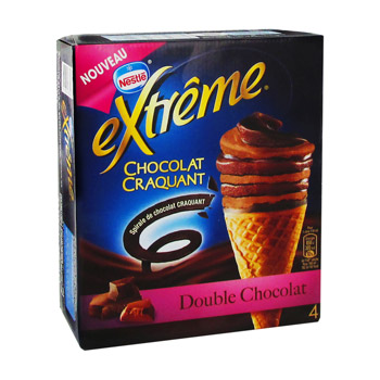 Cône Nestlé Extrême Double chocolat 4x110ml
