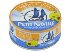 Miettes de thon a l'huile de tournesol PETIT NAVIRE, 160g