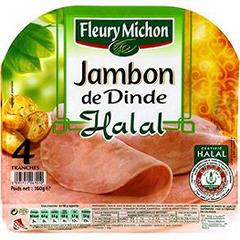 Fleury Michon, Jambon de dinde halal, les 4 tranches - 160g