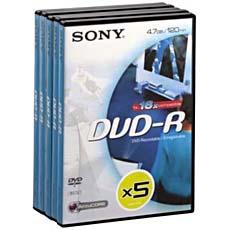 DVD-R SONY, 5 unites en video box
