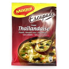 Escapade - Soupe deshydratee Thailandaise, poulet saveurs coco citron, le sachet de 65g