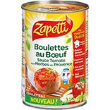 Boulettes au boeuf sauce tomate aux herbes de Provence ZAPETTI, 400g