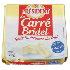 Fromage au lait pasteurise Carre BRIDEL, 24%MG, 350g