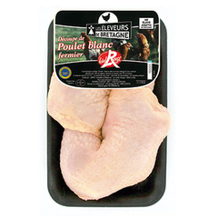 Cuisse de poulet blanc fermier Label rouge x2 520g
