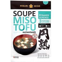 Soupe instantanée Miso Tofu épinards Hikari Miso