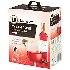 Vin rose de pays des Coteaux de l'Ardeche Syrah U LES SAVEURS, 3l