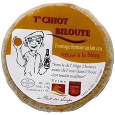 Fromage fermier au lait cru T'Chiot Biloute a la biere, 29%MG, 170g