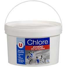Chlore Choc en granules U, seau de 2kg