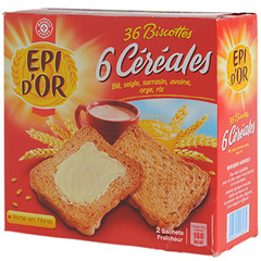 Biscottes Epi d'Or 6 cereales x36 300g