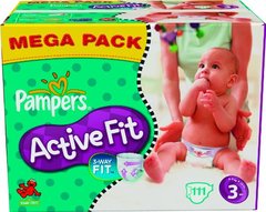Pampers active fit taille 3 4-9kg x111