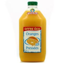 Jus d'orange pressee Andros Sans pulpe 1.5l