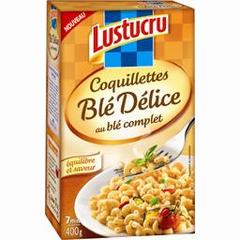 Lustucru, Pâtes coquillettes blé Délice au blé complet, la boite de 400 g