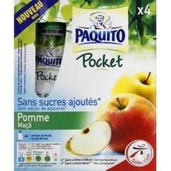 Paquito, Specialite pomme Maca Sans sucres ajoutes - Pocket, les 4 gourdes de 90 g