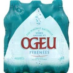 Ogeu, Eau minérale naturelle des Pyrénées, renforcée au gaz de la source n°1, oligo minérale, le pack de 6 bouteilles de 50cl - 300cl
