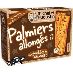Michel et augustin, Palmiers allonges aux gouttes de chocolat, la boite de 140 gr