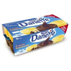 Creme dessert Danette Danone Chocolat vanille 16x115g