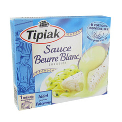 Tipiak, Sauce beurre blanc, ideal pour vos poissons, prete a servir, la boite de 6 portions - 300g