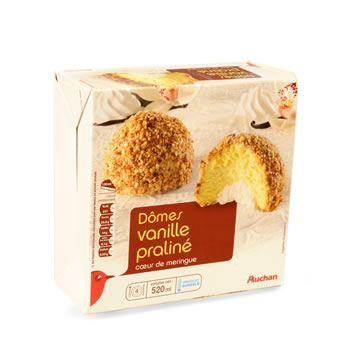 Auchan domes vanille praline x4 -240g