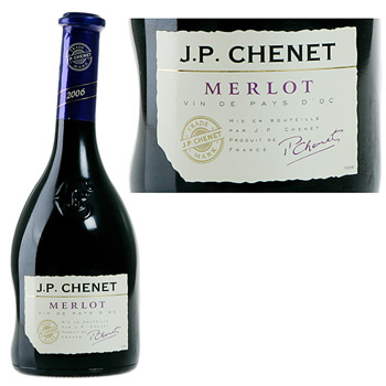 Vin rouge de pays d'Oc Merlot J.P CHENET, 75cl
