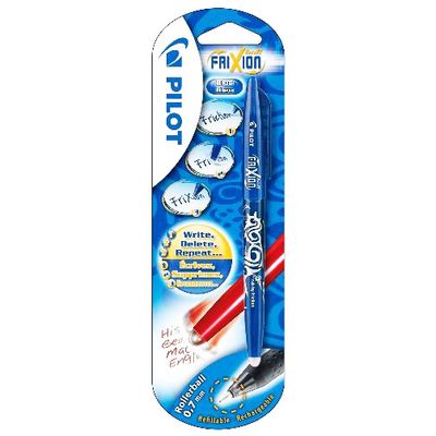 Pilot Frixion ball, Stylo Rollerball rechargeable 0,7 mm bleu, le blister