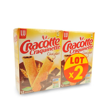 Craquinette - Craquinette saveur chocolat Lot de 2 paquets de 12 craquinettes a !