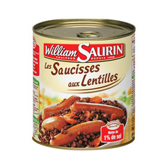 Saucisse lentille Famille Gourmande William Saurin 840g