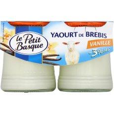 Le Petit Basque, Yaourt de brebis vanille, -3% m. g., les 2 pots de 125g