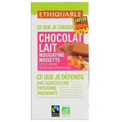 Ethiquable chocolat lait nougatine noisette bio 100g