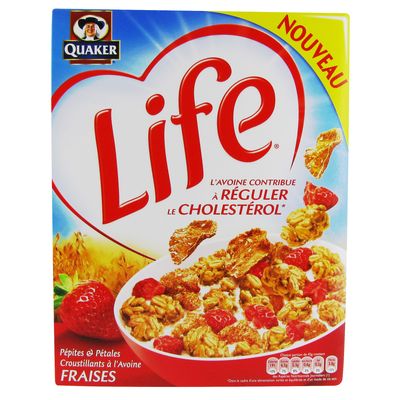 Pepites et petales de cereales aux fraises Life QUAKER, 350g