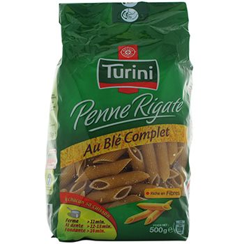 Pates penne ble complet Turini 500g
