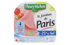 4 tranches jambon cuit -25% sel, Fleury Micho...