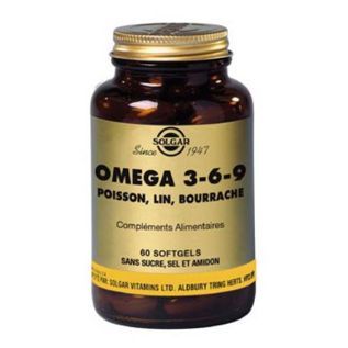 Solgar Omega 3-6-9 Poisson, Lin, Bourrache 60 Gélules