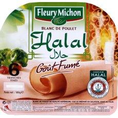 Blanc de poulet gout fume halal Fleury Michon x6tr.fines180g