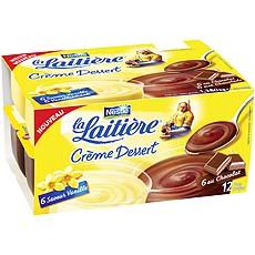 La Laitiere creme dessert saveur vanille chocolat 12x115g