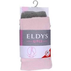 Eldys Collants coton uni gris chiné / rose enfant t4/5 ans le lot de 2