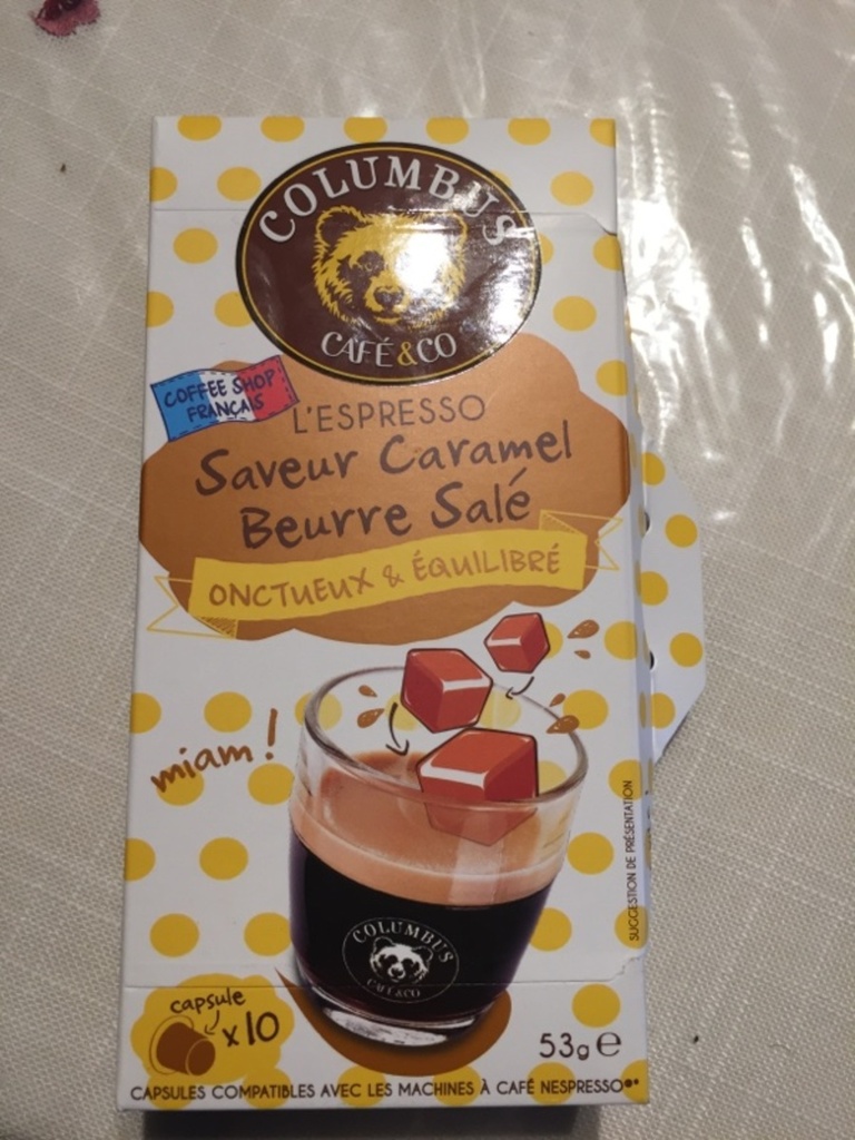 Columbus Café & Co Espresso Gourmand Saveur Caramel Beurre Salé 10 Capsules Compatibles Machines Nespresso - Lot...