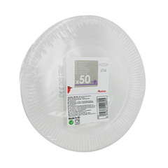50 assiettes blanches jetables 18 cm