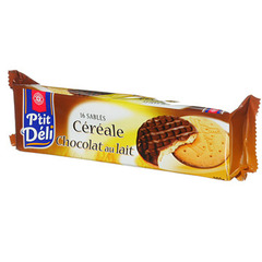 Biscuits sable P'tit Deli Cereale chocolat lait 200g