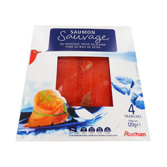 Auchan saumon sauvage tranche x4 -120g