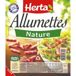 Herta, Allumettes nature sans gluten, les 2 barquettes de 100 g