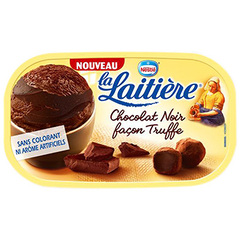 Creme glacee chocolat noir facon truffes LA LAITIERE, 900ml