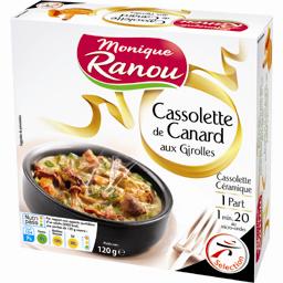 Monique Ranou, Cassolette de canard aux girolles, la boite de 120 g