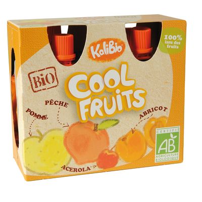 Cool Fruits - Compote en gourde Pomme - Peche - Acelora - Abricot