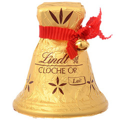 Cloche Or en chocolat au lait LINDT, 100g