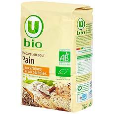 Preparation pour pain aux graines et aux cereales U BIO, 1kg