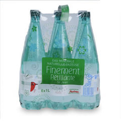 Auchan eau minerale gazeuse finement petillante 6x1,25l