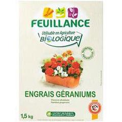 Engrais geraniums, utilisable en agriculture biologique, la boite d'1.5 kg