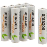 AmazonBasics Lot de 8 piles rechargeables Ni-MH Type AAA 1000 cycles à 800 mAh/minimum 750 mAh 1,2 V